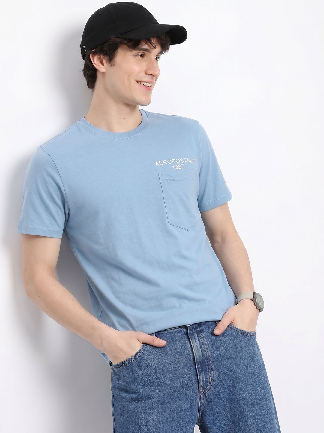 Aeropostale Brand Logo Printed Pure Cotton T-Shirt