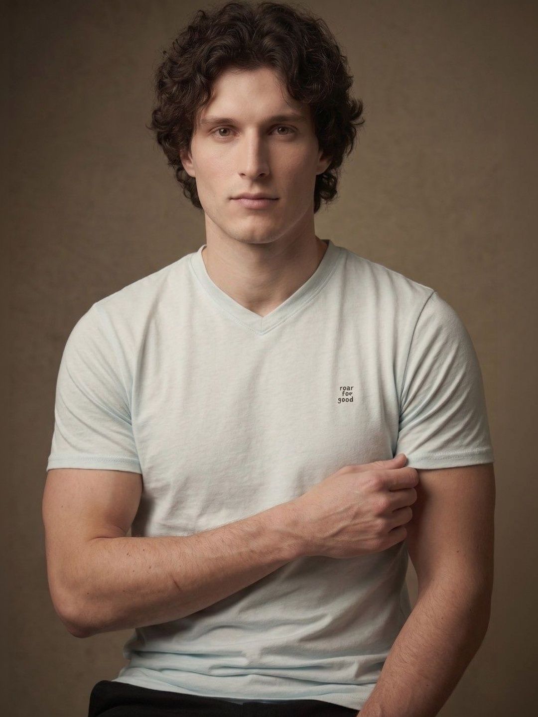 ROAR FOR GOOD Men Typography Printed V-Neck T-shirt