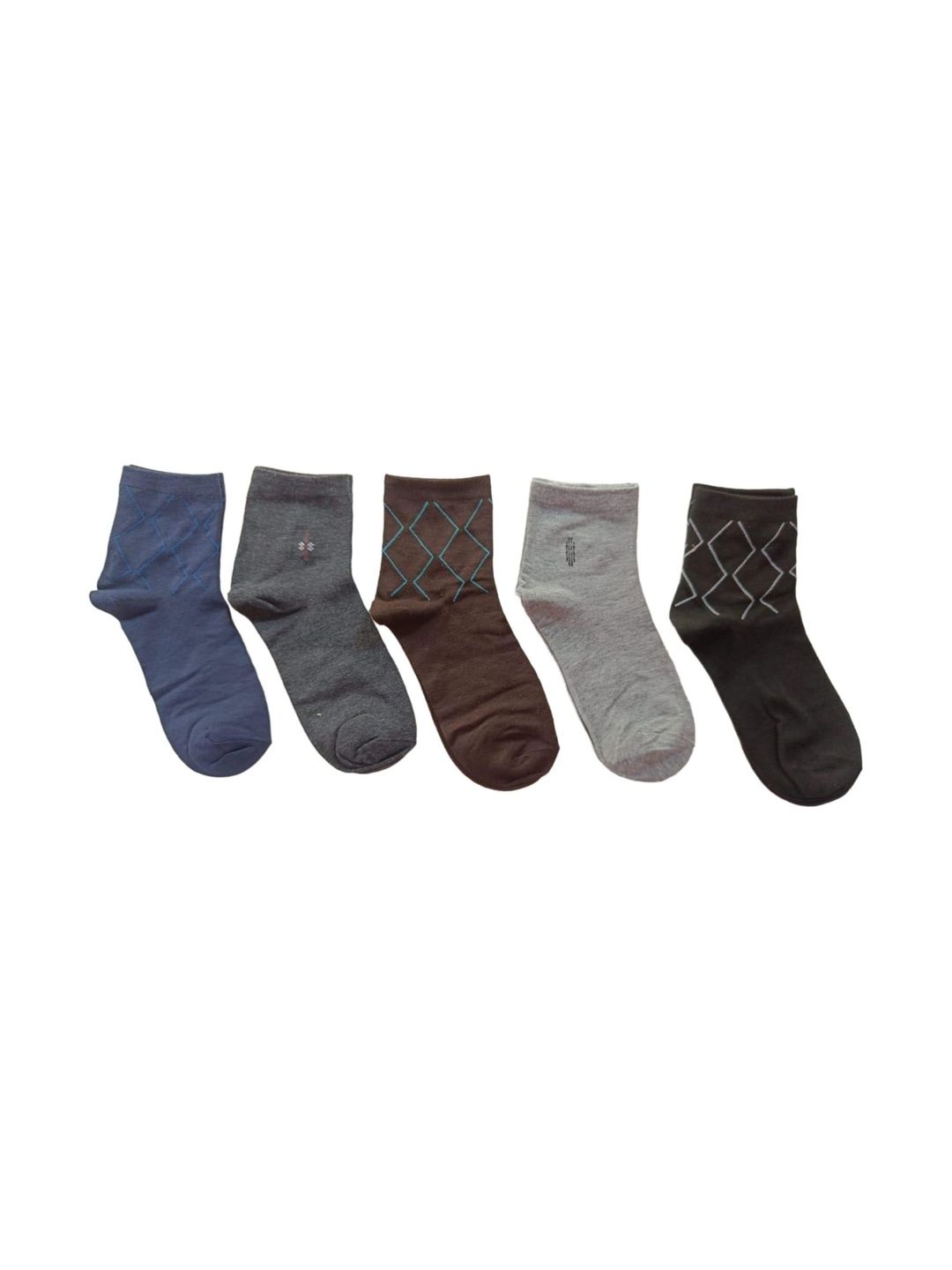 akeet trend Men Pack of 5 Cotton Assorted Patterned Ankle Length Socks