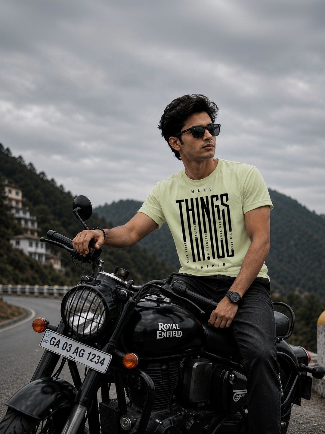 Y TULSI Men Typography Printed T-shirt
