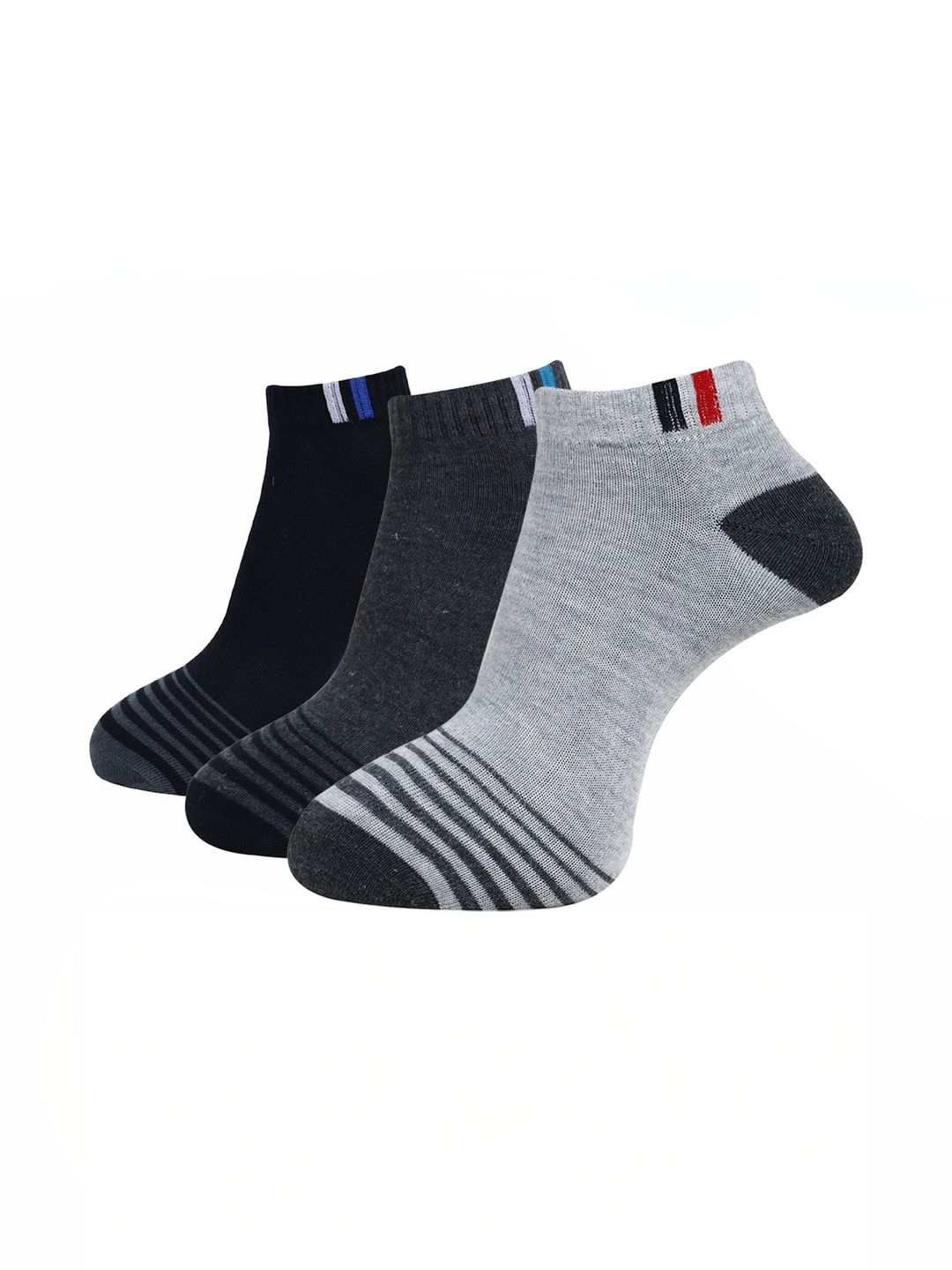 akeet trend Men Pack of 10 Cotton Assorted Striped Ankle Length Socks