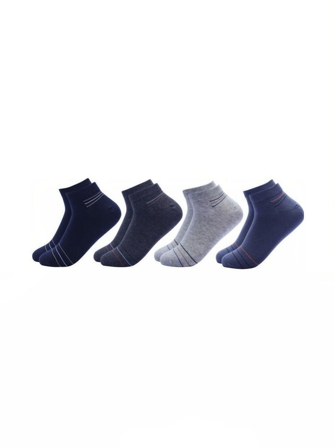 Akeeta Men Pack of 4 Cotton Assorted Colourblocked Ankle Length Socks