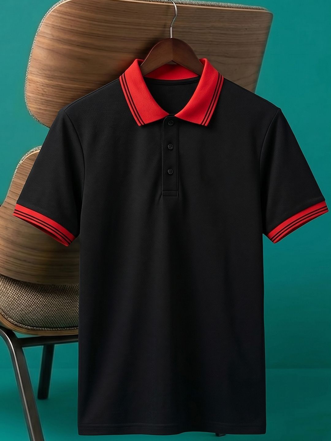 Mast & Harbour Men Striped Polo Collar T-shirt