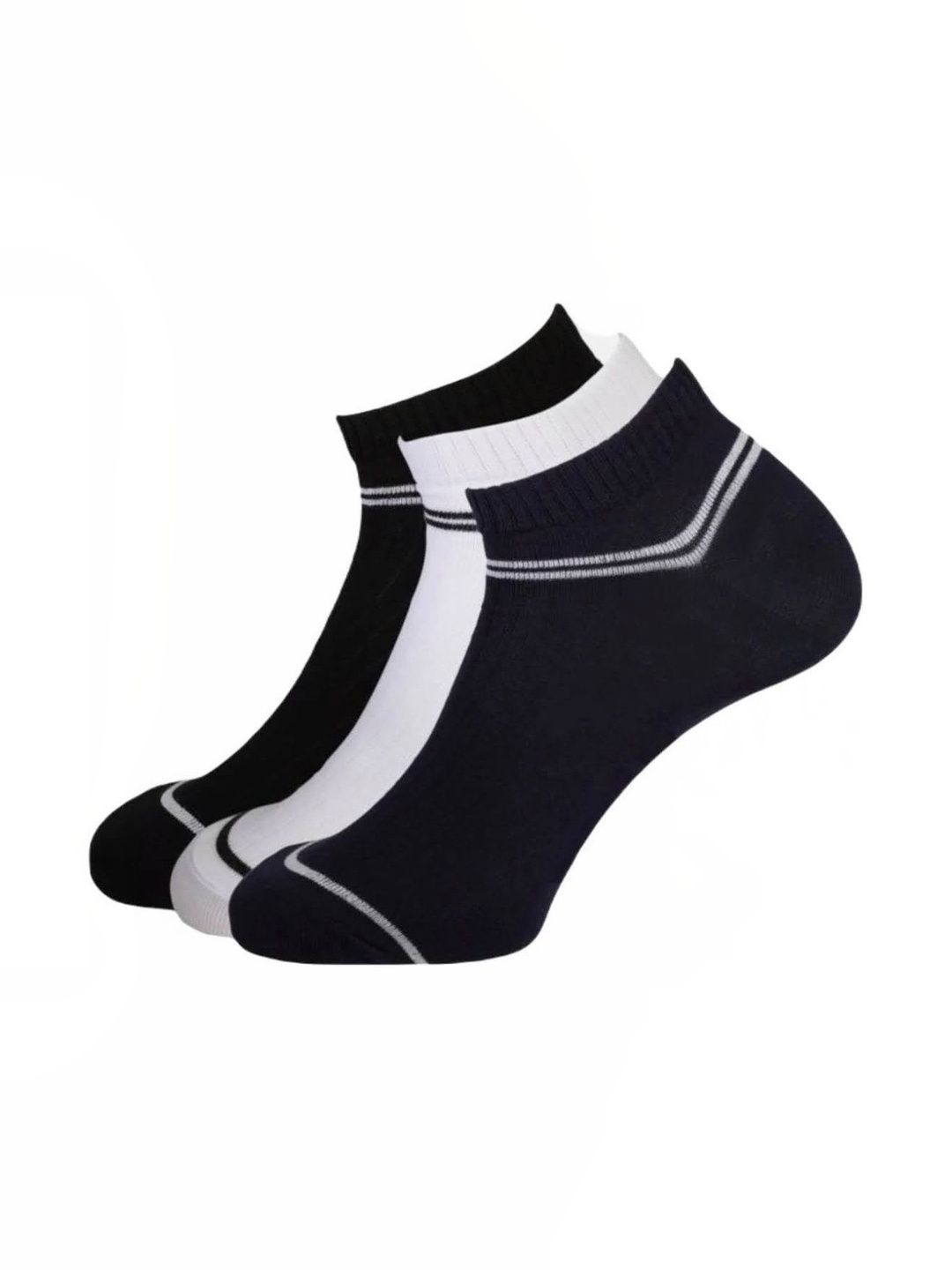 akeet trend Men Pack of 3 Cotton Assorted Colourblocked Ankle Length Socks