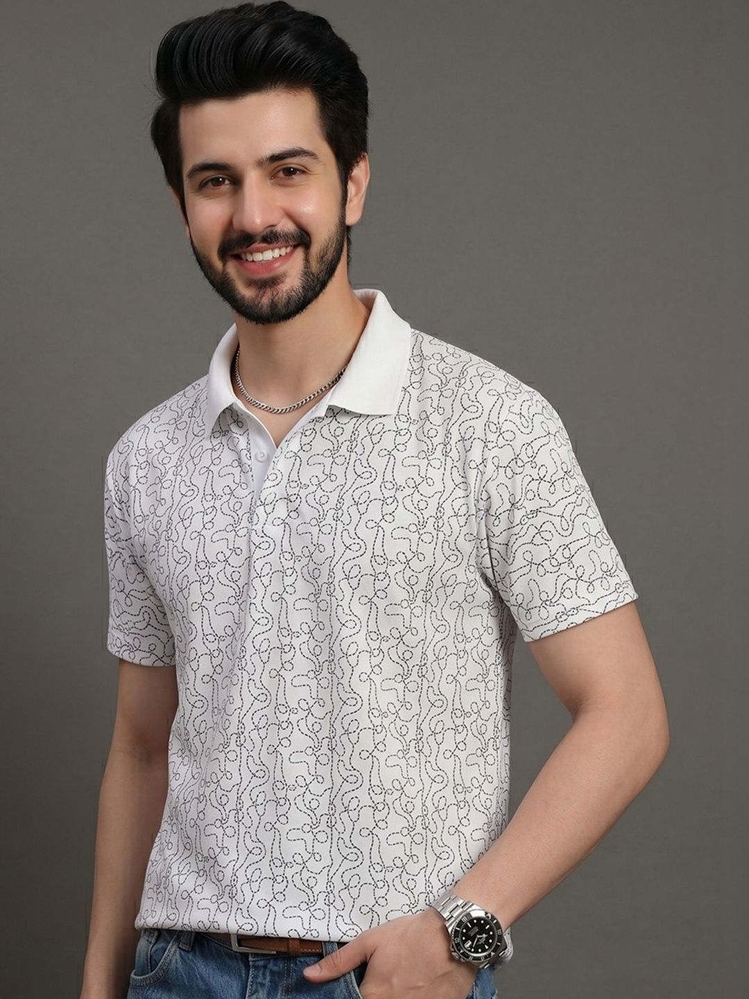 Kook N Keech Men Printed Polo Collar T-shirt