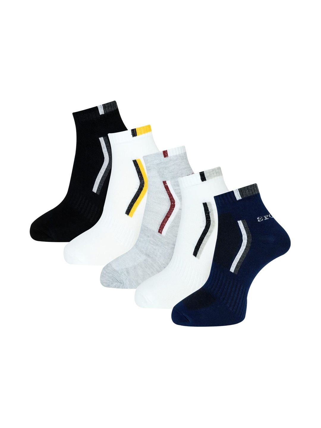 akeet trend Men Pack of 5 Cotton Assorted Patterned Ankle Length Socks
