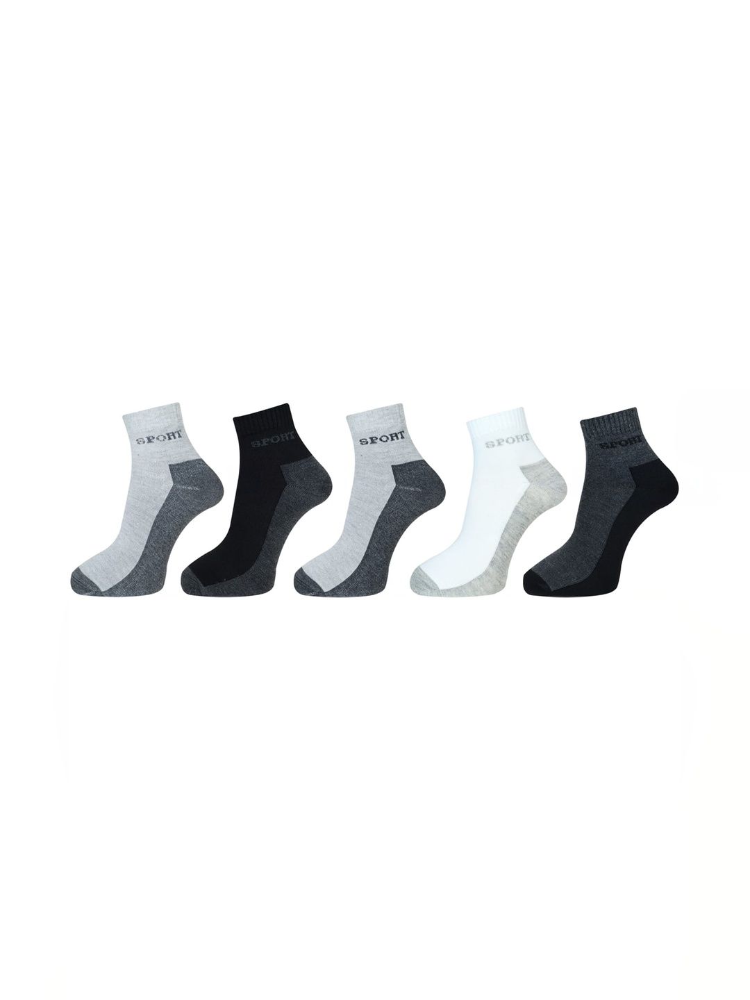 Akeeta Men Pack of 5 Cotton Assorted Colourblocked Ankle Length Socks
