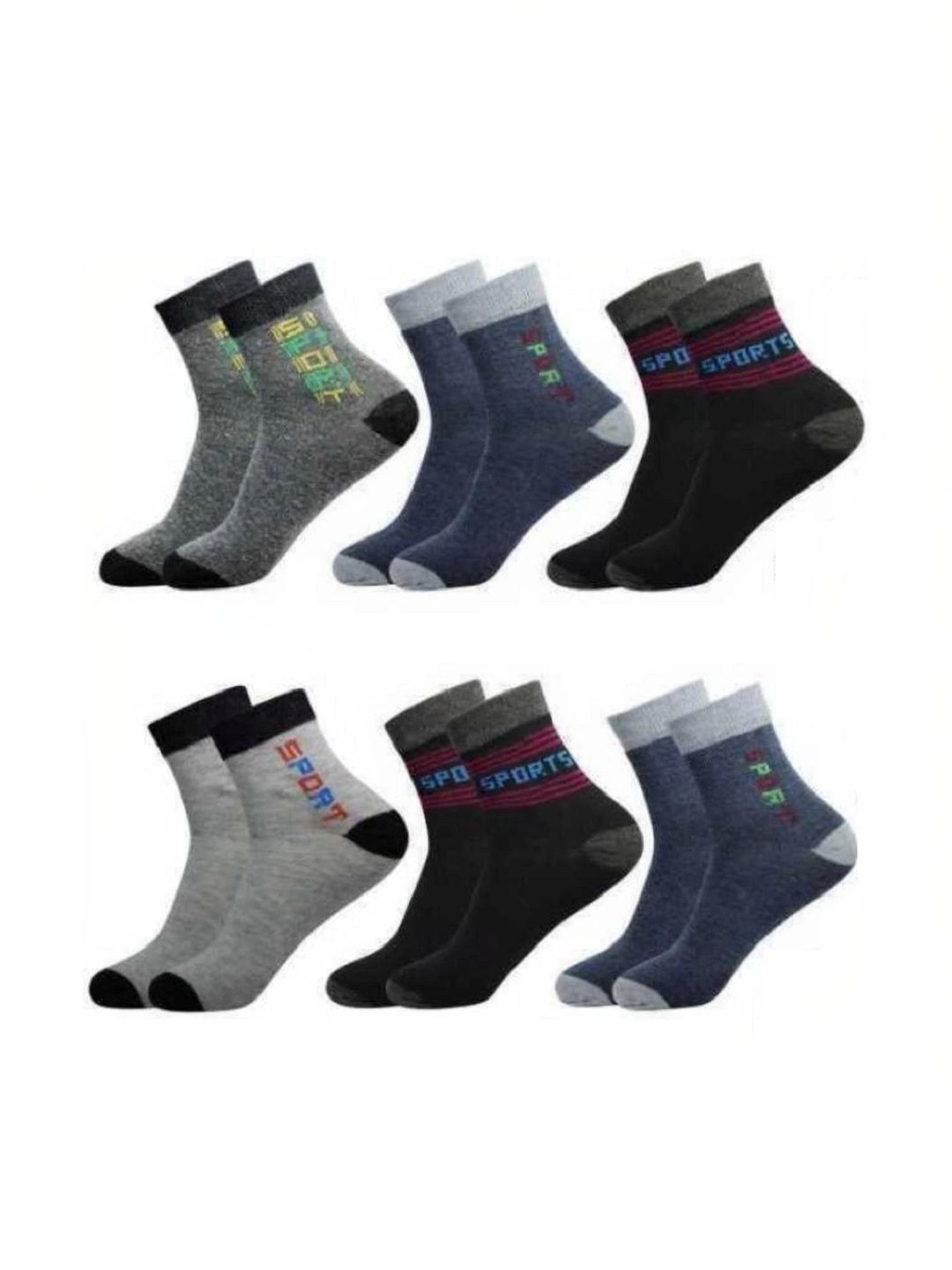 Akeeta Men Pack of 6 Cotton Assorted Patterned Ankle Length Socks