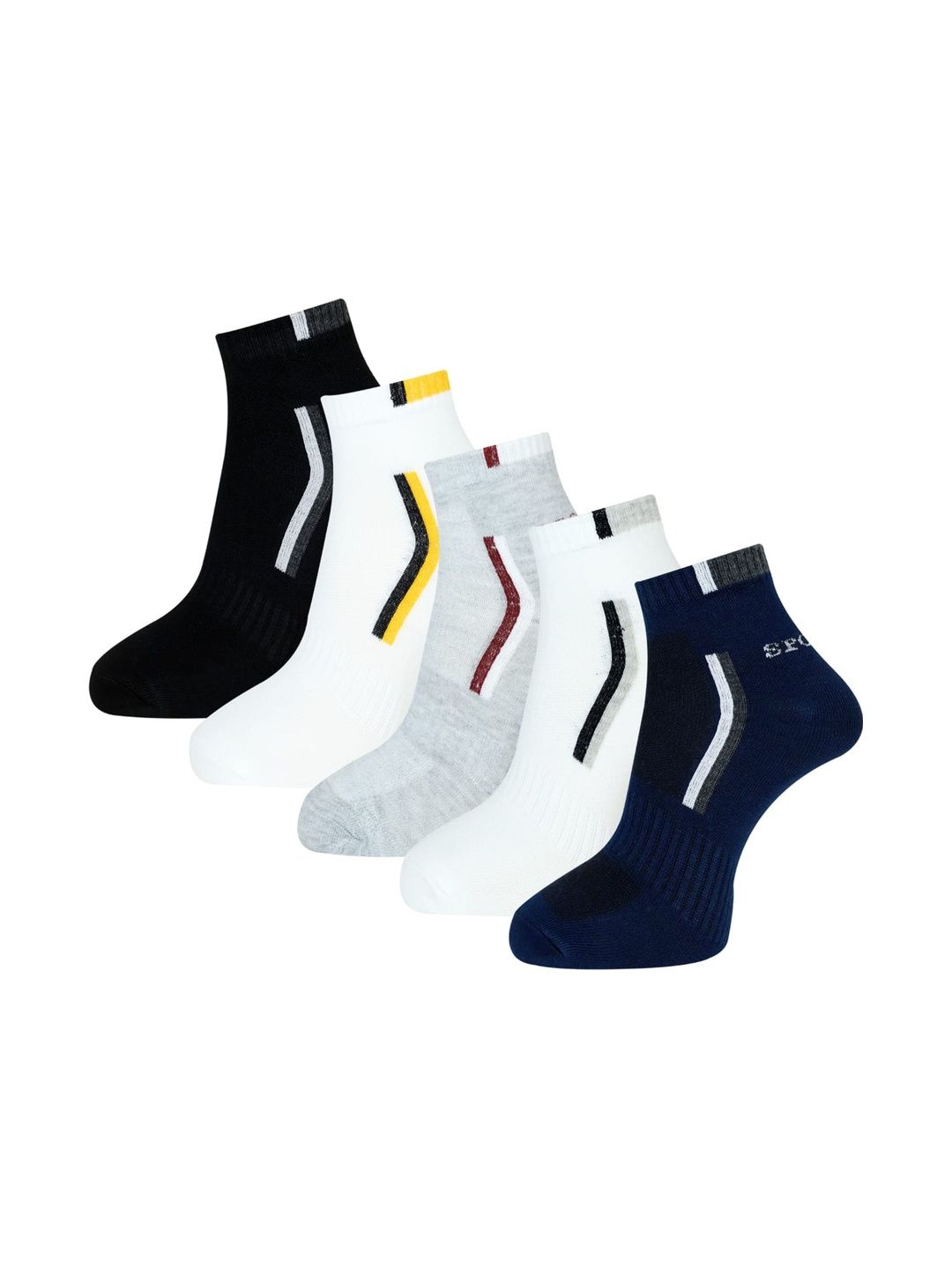 akeet trend Men Pack of 5 Cotton Assorted Patterned Ankle Length Socks