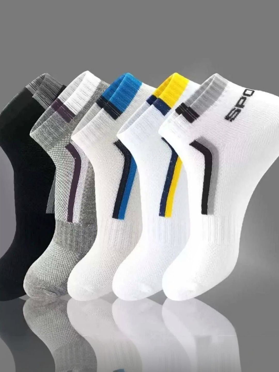 akeet trend Men Pack of 10 Cotton Assorted Patterned Ankle Length Socks