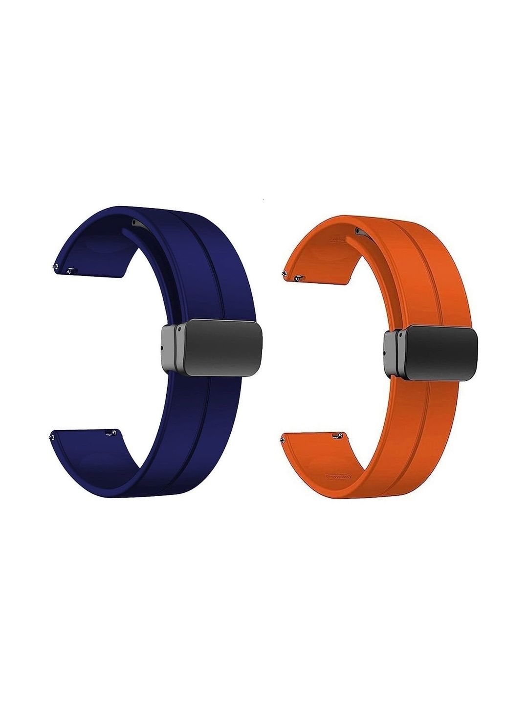 BLACK LOVIES Set Of 2 Silicon Watch Straps deal from myntra