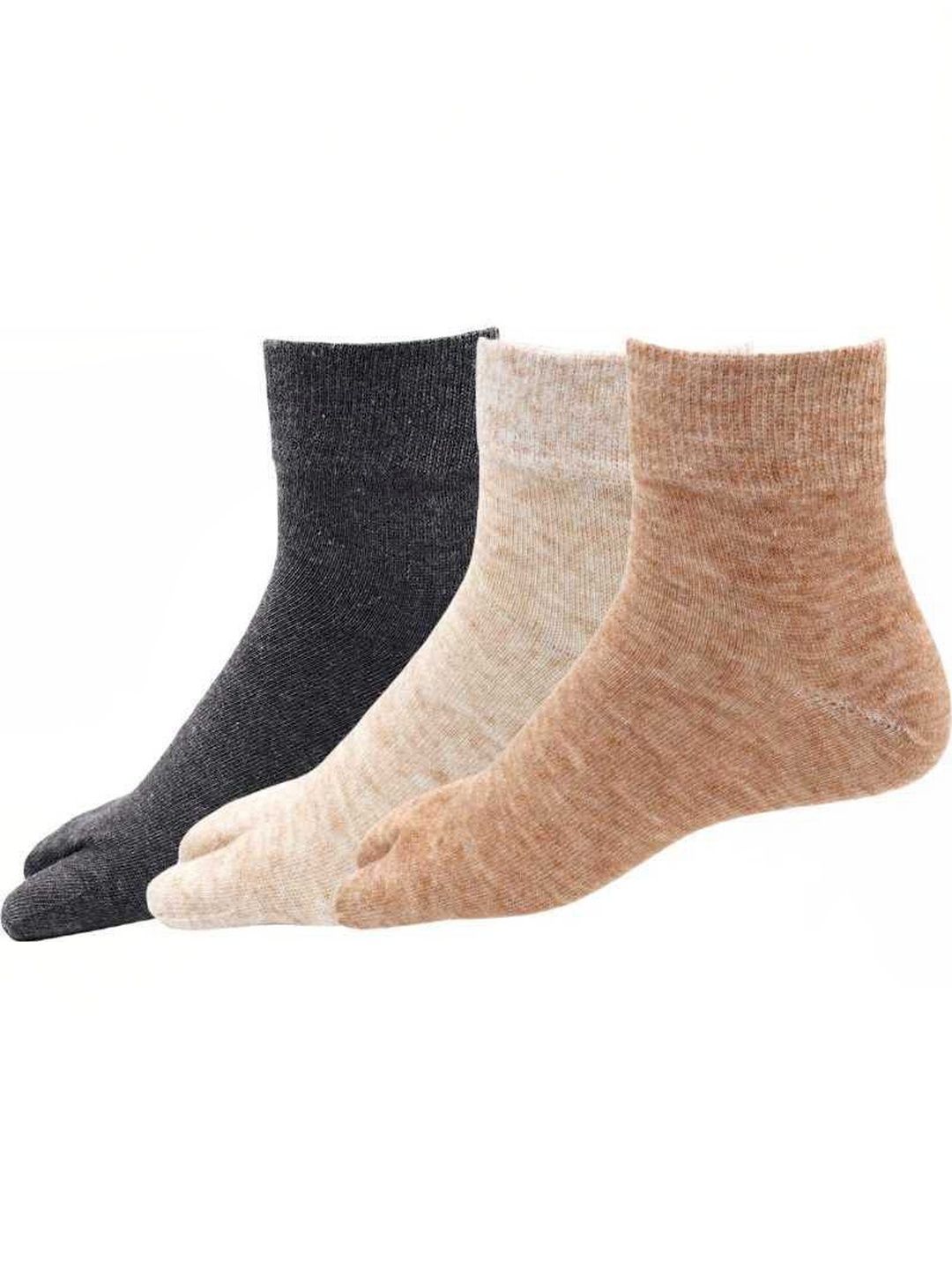 Akeeta Men Pack of 3 Assorted Ankle Length Wool Socks