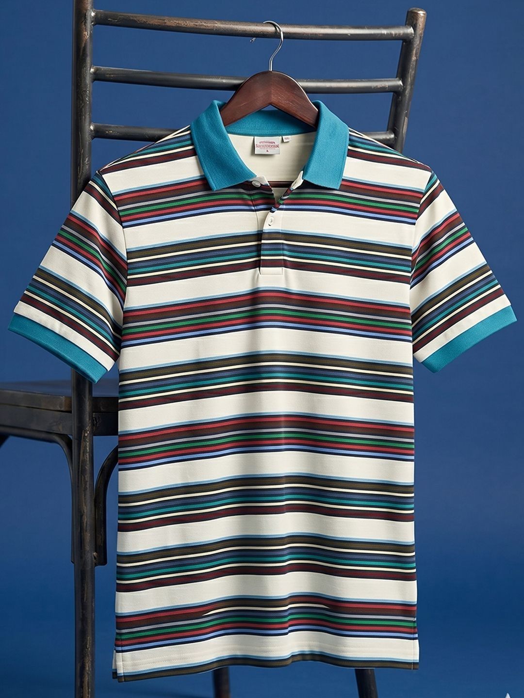 Mast & Harbour Men Striped Polo Collar T-shirt