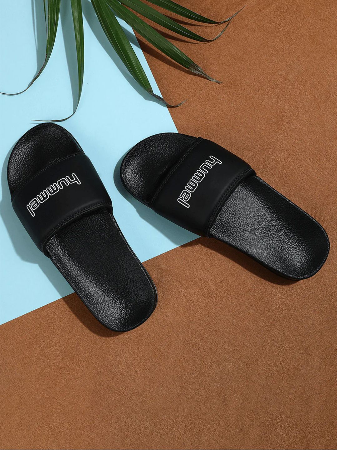 hummel Men Black Printed Sliders
