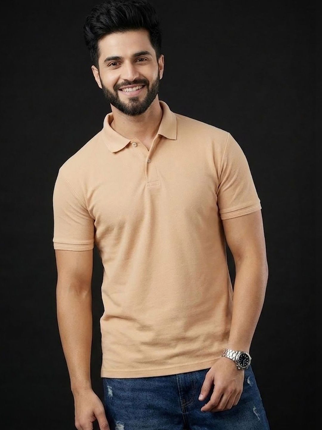 Mast & Harbour Men Polo Collar T-shirt