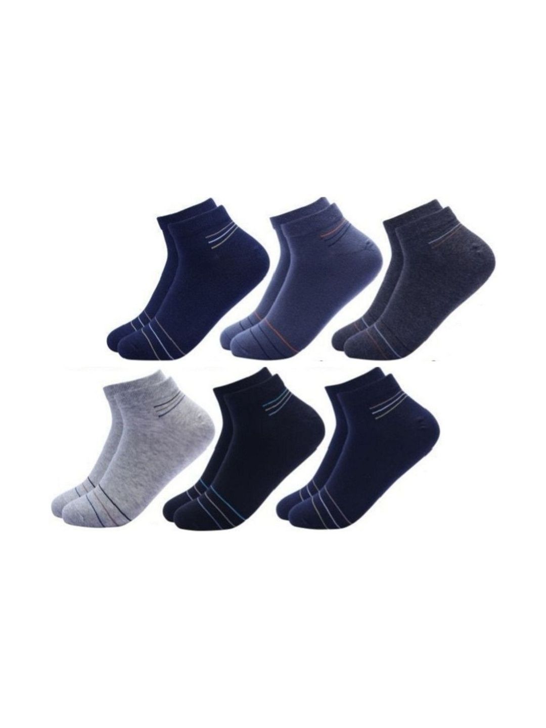 akeet trend Men Pack of 6 Cotton Assorted Striped Ankle Length Socks