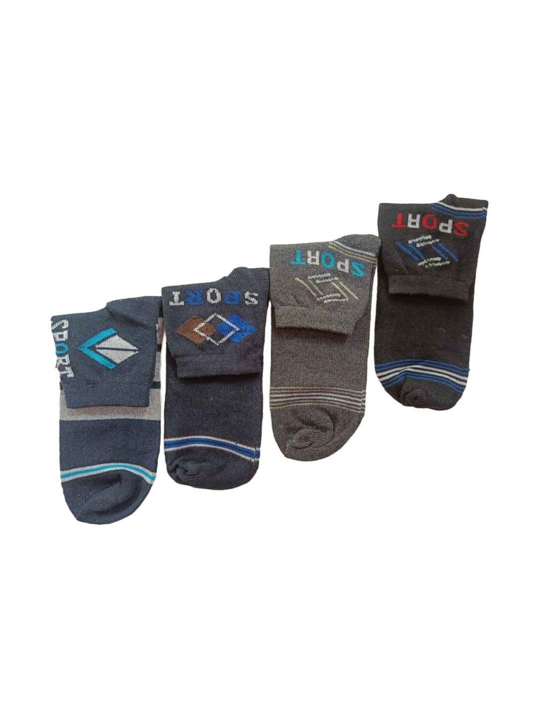 Akeeta Men Pack of 5 Cotton Assorted Striped Ankle Length Socks
