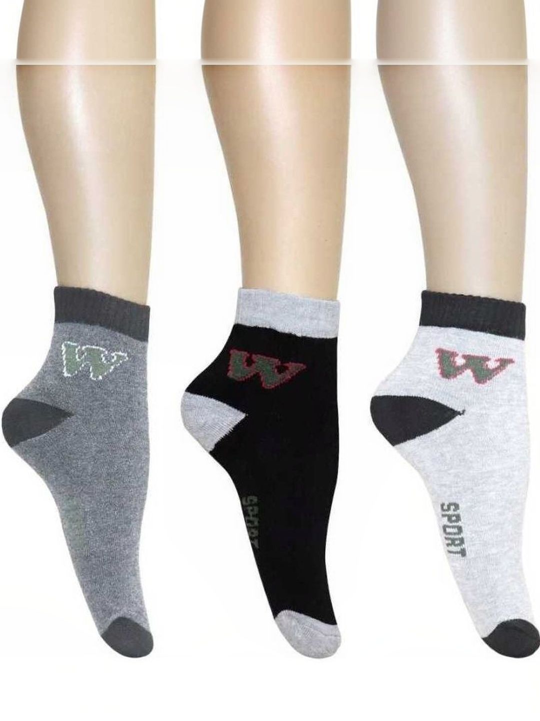 Akeeta Men Pack of 3 Cotton Assorted Patterned Ankle Length Socks