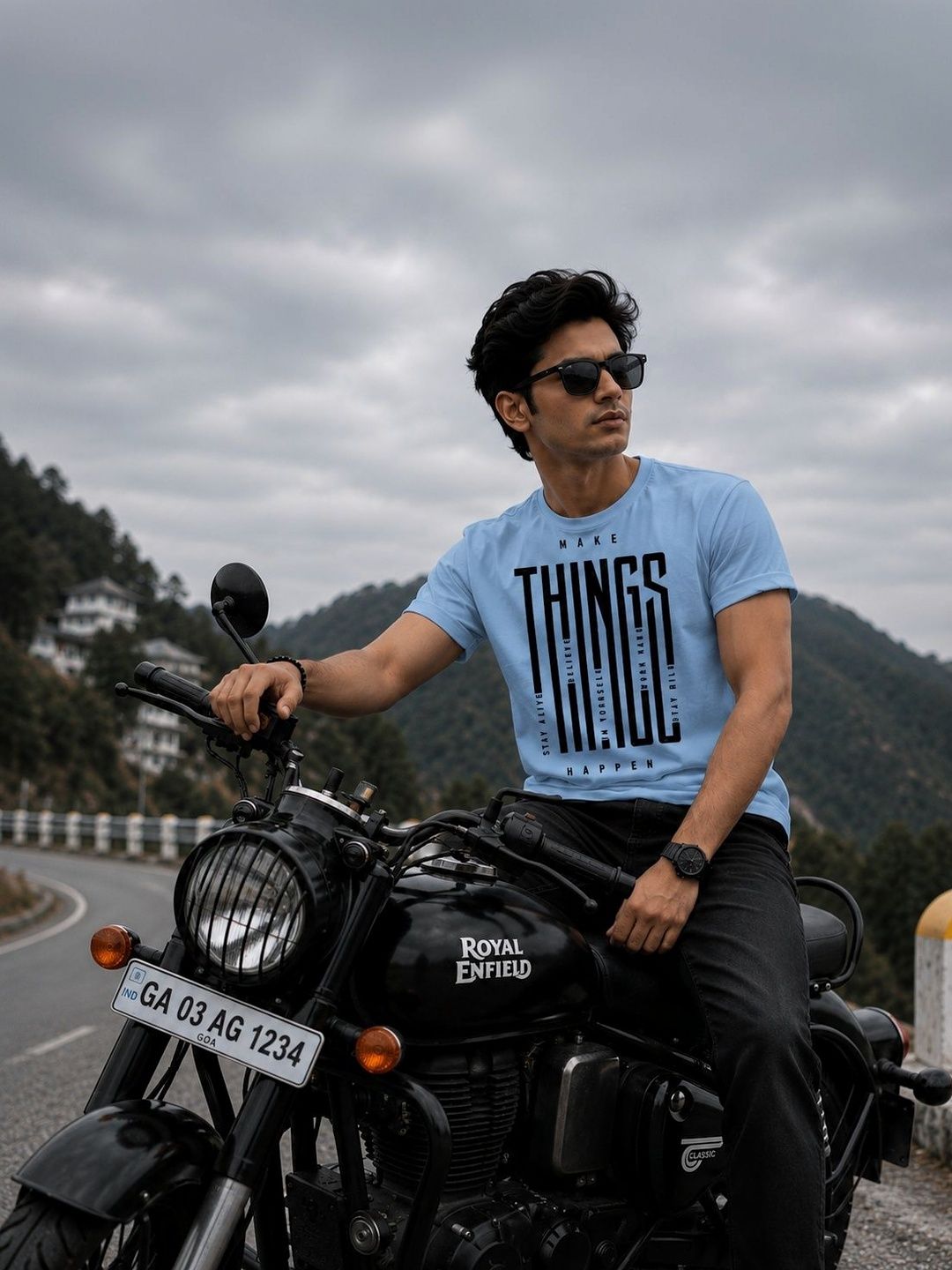Y TULSI Men Typography Printed T-shirt