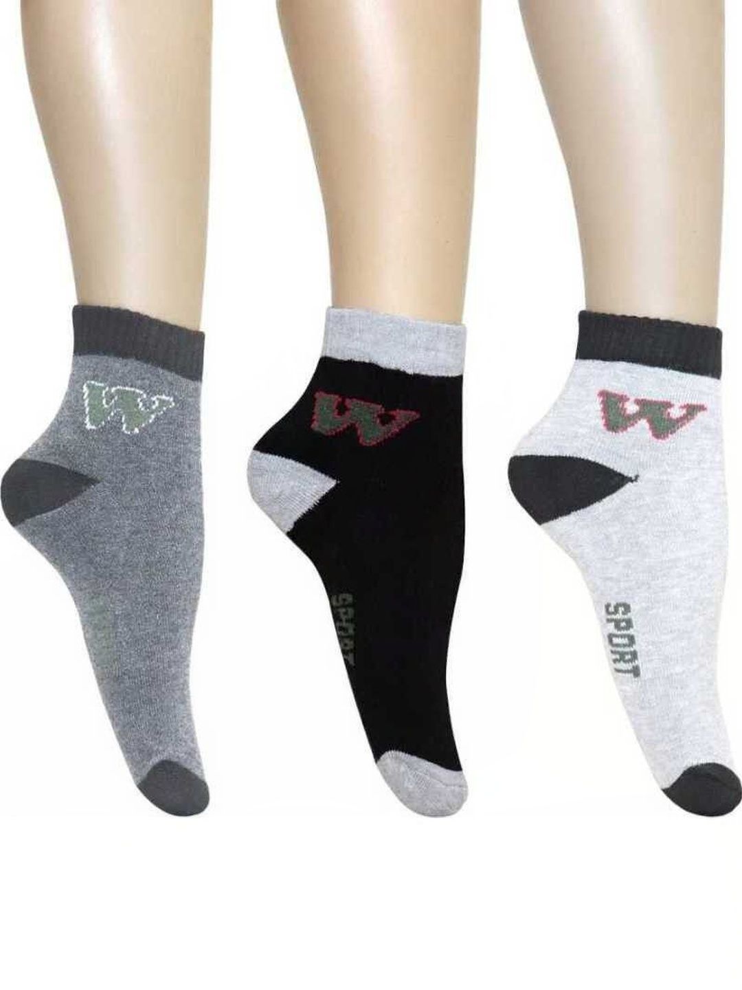 akeet trend Men Pack of 3 Cotton Assorted Patterned Ankle Length Socks