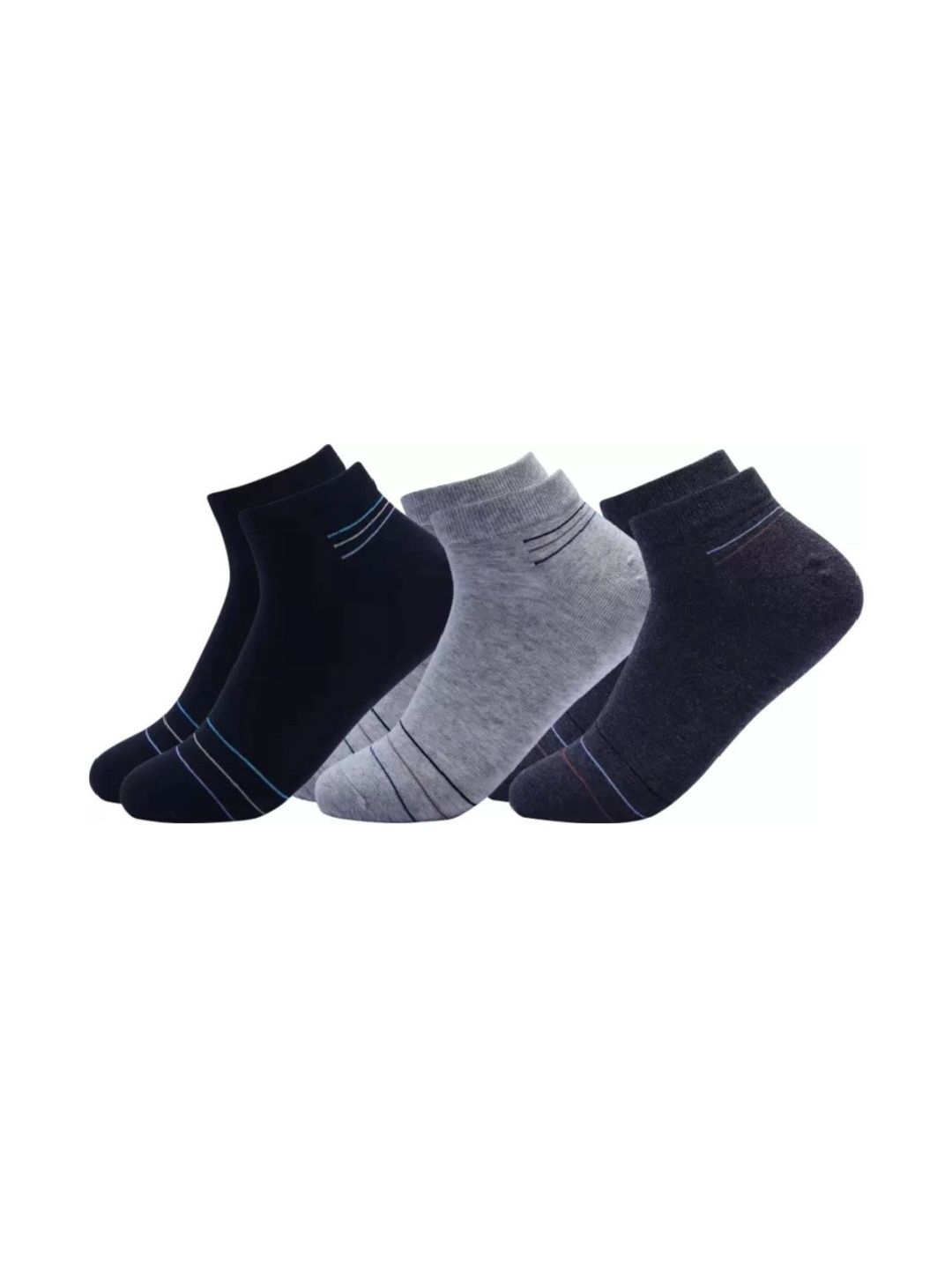 akeet trend Men Pack of 3 Cotton Assorted Striped Ankle Length Socks