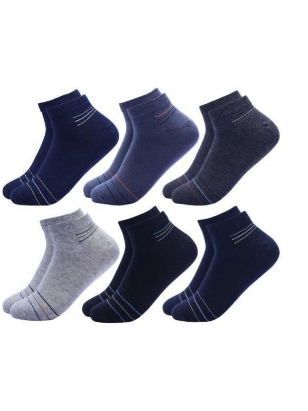 Akeeta Men Pack of 6 Cotton Assorted Striped Ankle Length Socks