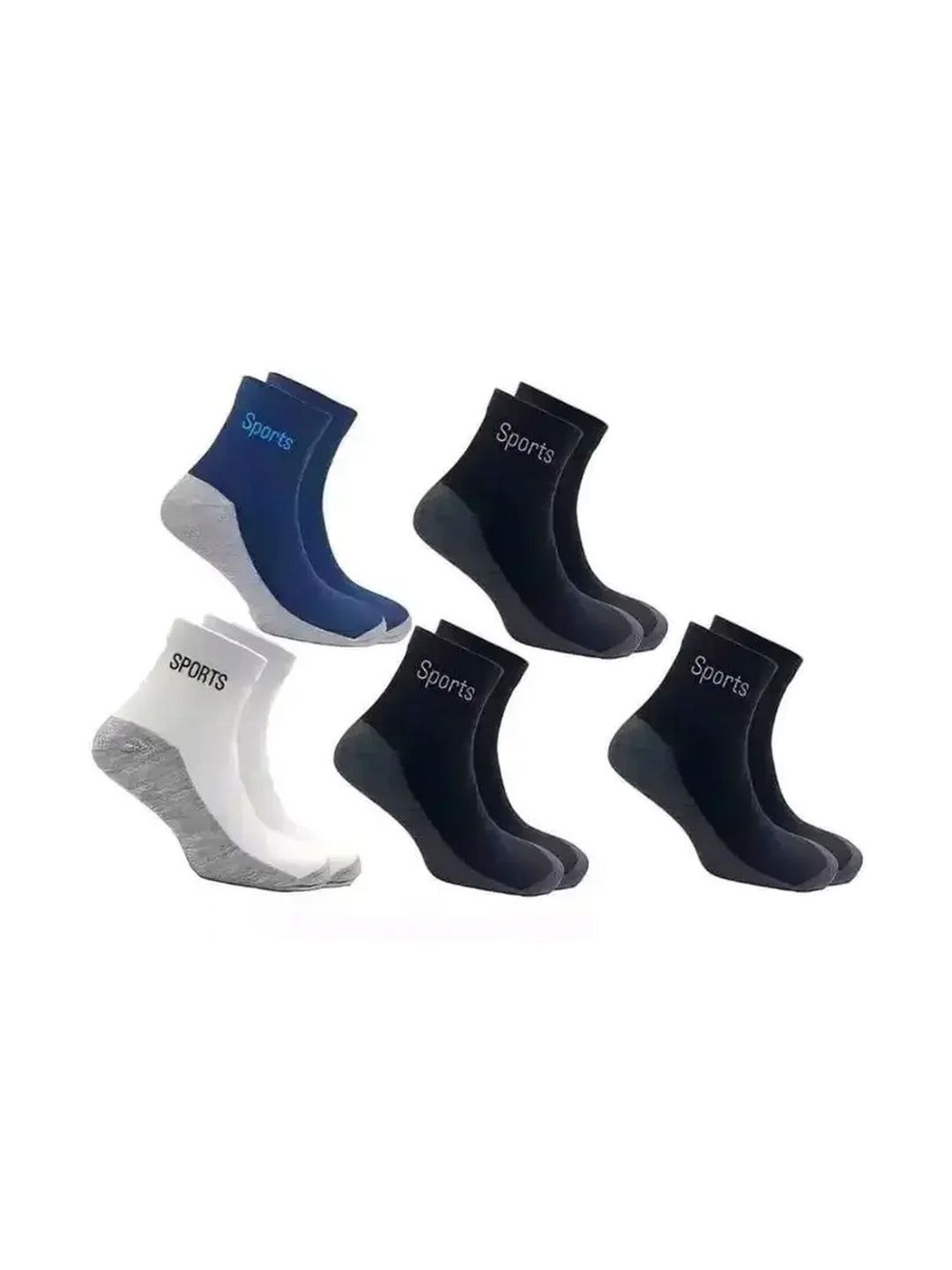 akeet trend Men Pack of 5 Cotton Assorted Colourblocked Ankle Length Socks