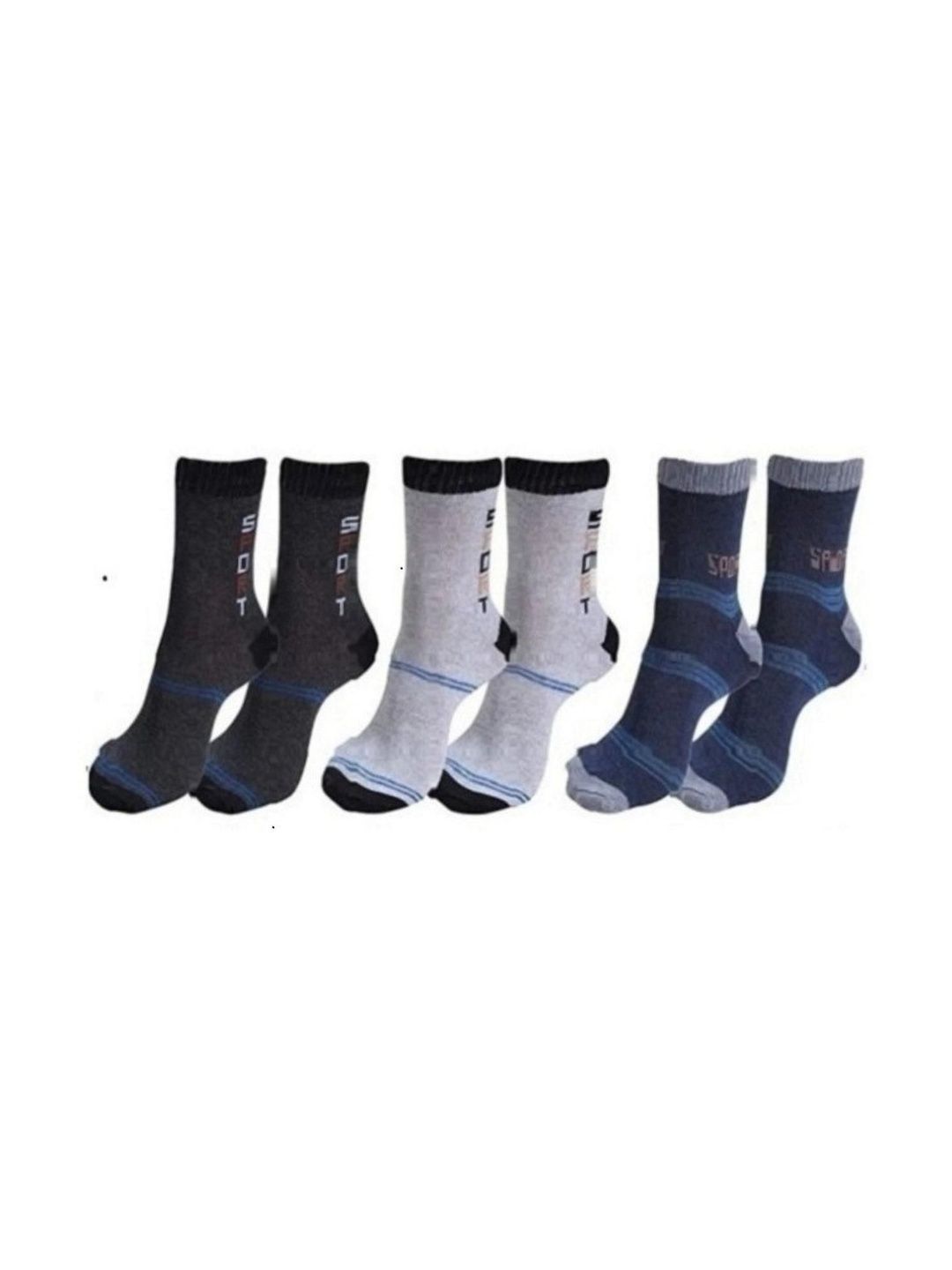 akeet trend Men Pack of 3 Cotton Assorted Patterned Calf Length Socks