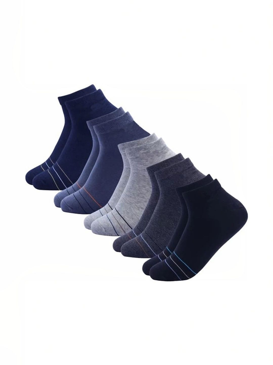 akeet trend Men Pack of 10 Cotton Assorted Striped Ankle Length Socks