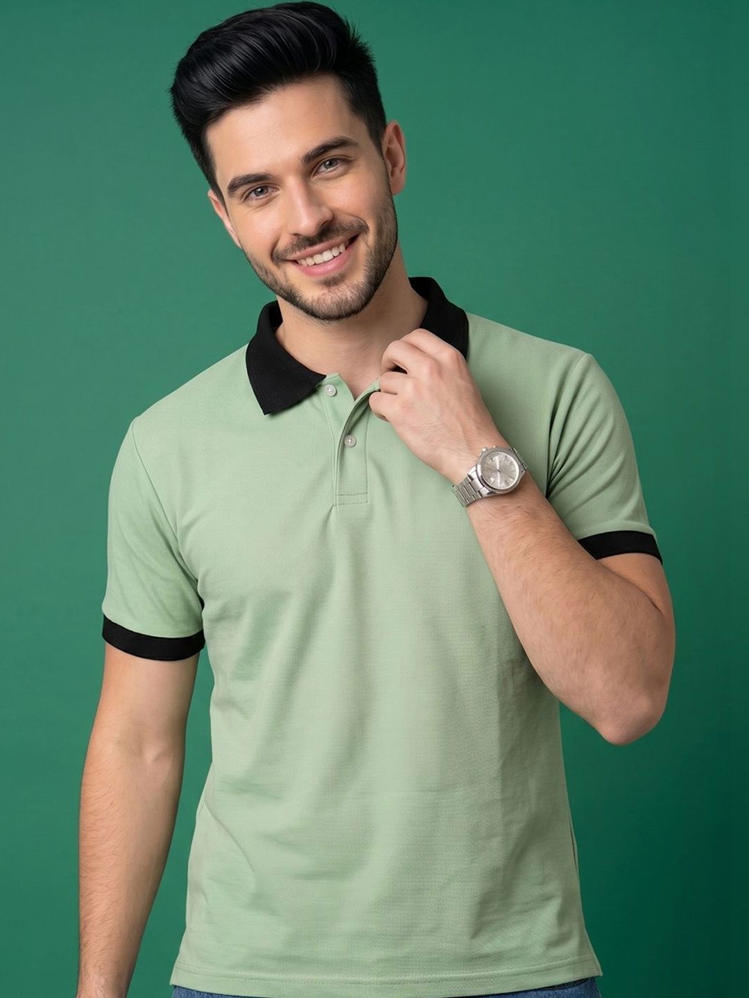 Mast & Harbour Men Polo Collar T-shirt