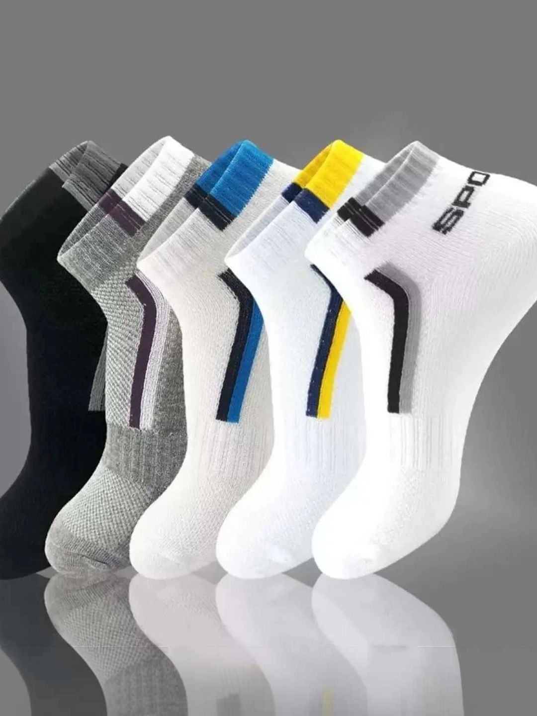 Akeeta Men Pack of 10 Cotton Assorted Patterned Ankle Length Socks