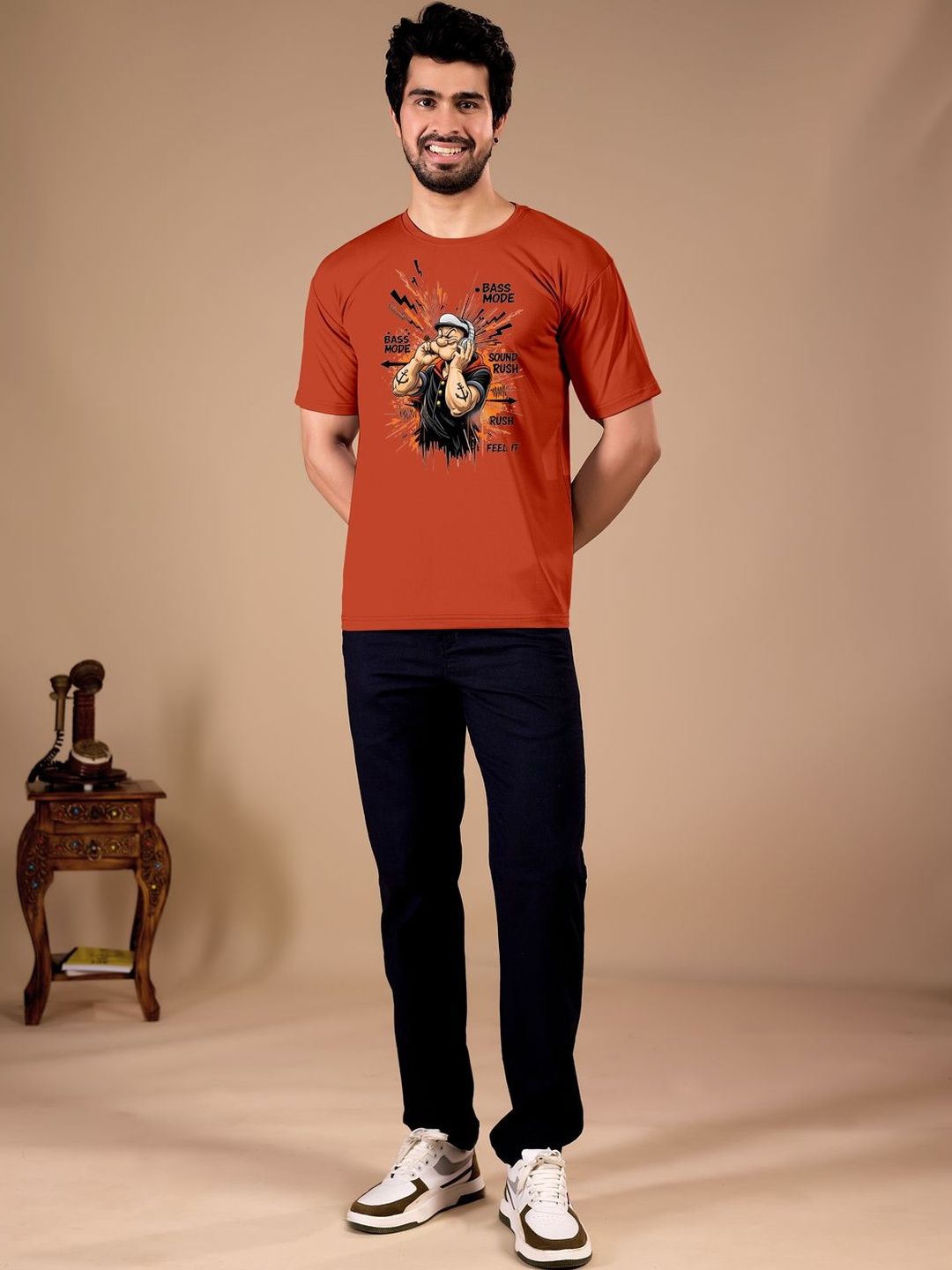BAESD Men Popeye Printed T-shirt