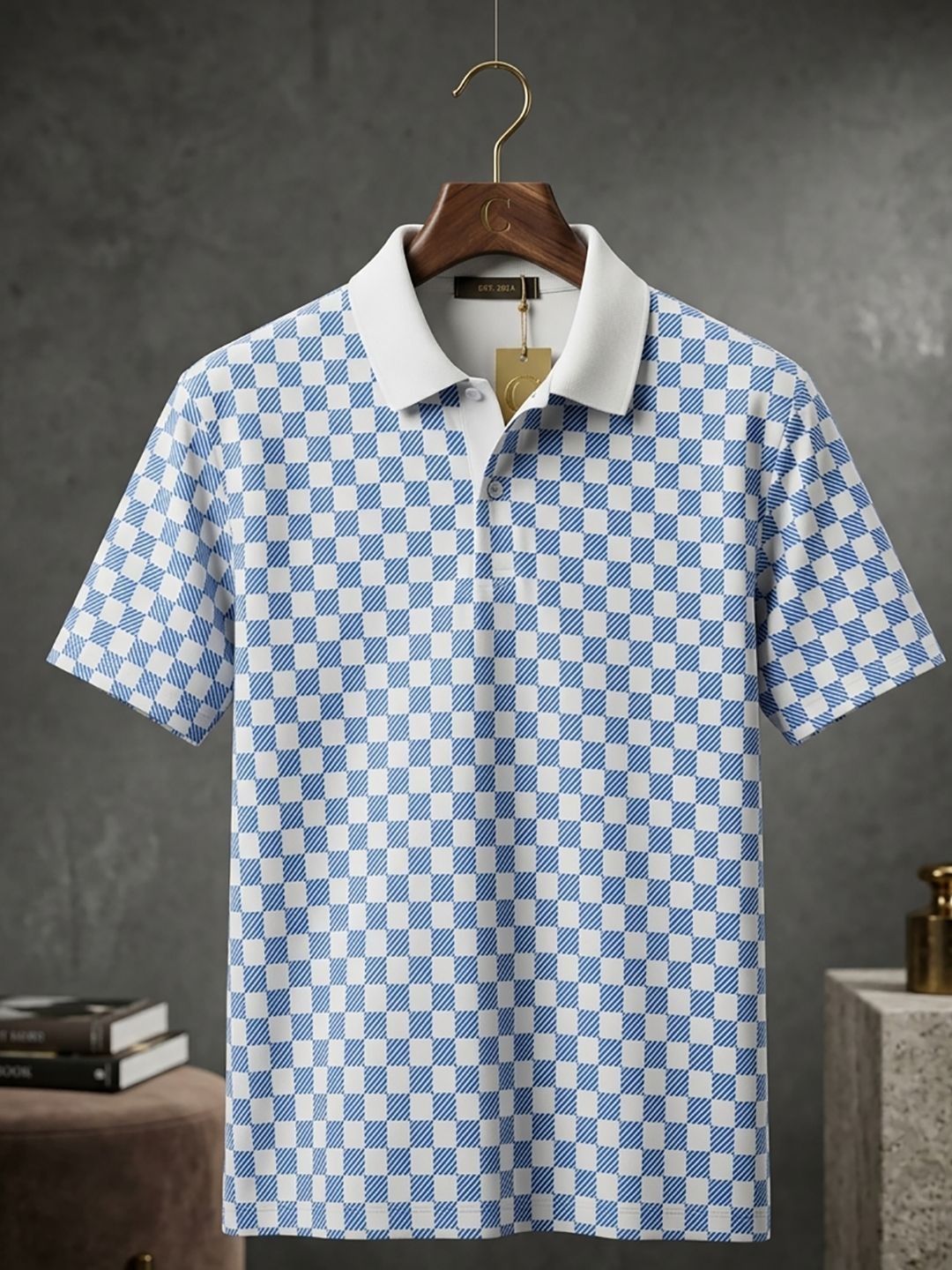 Kook N Keech Checked Printed Polo Collar T-shirt