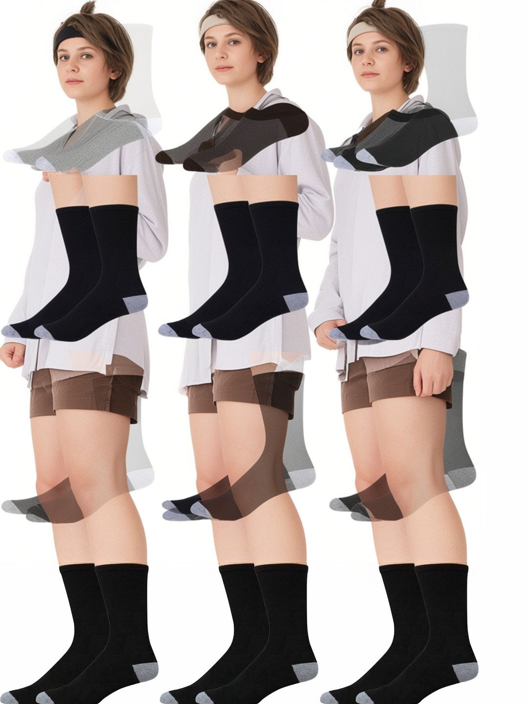 akeet trend Men Pack of 3 Cotton Assorted Calf Length Socks
