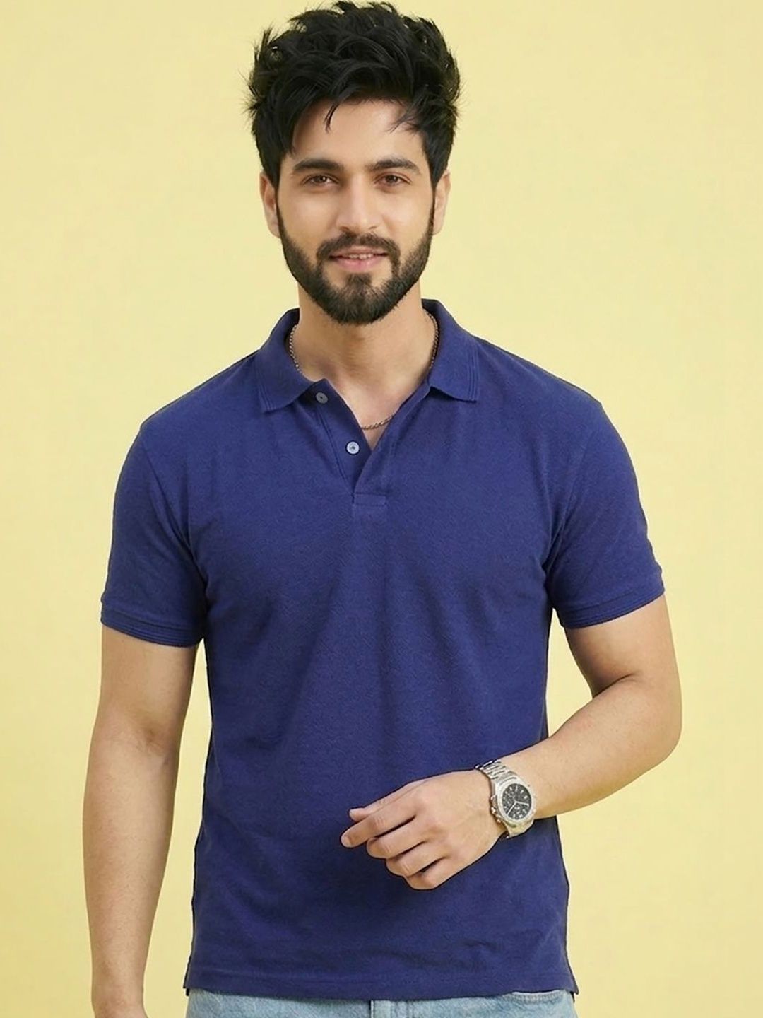 Mast & Harbour Men Polo Collar T-shirt