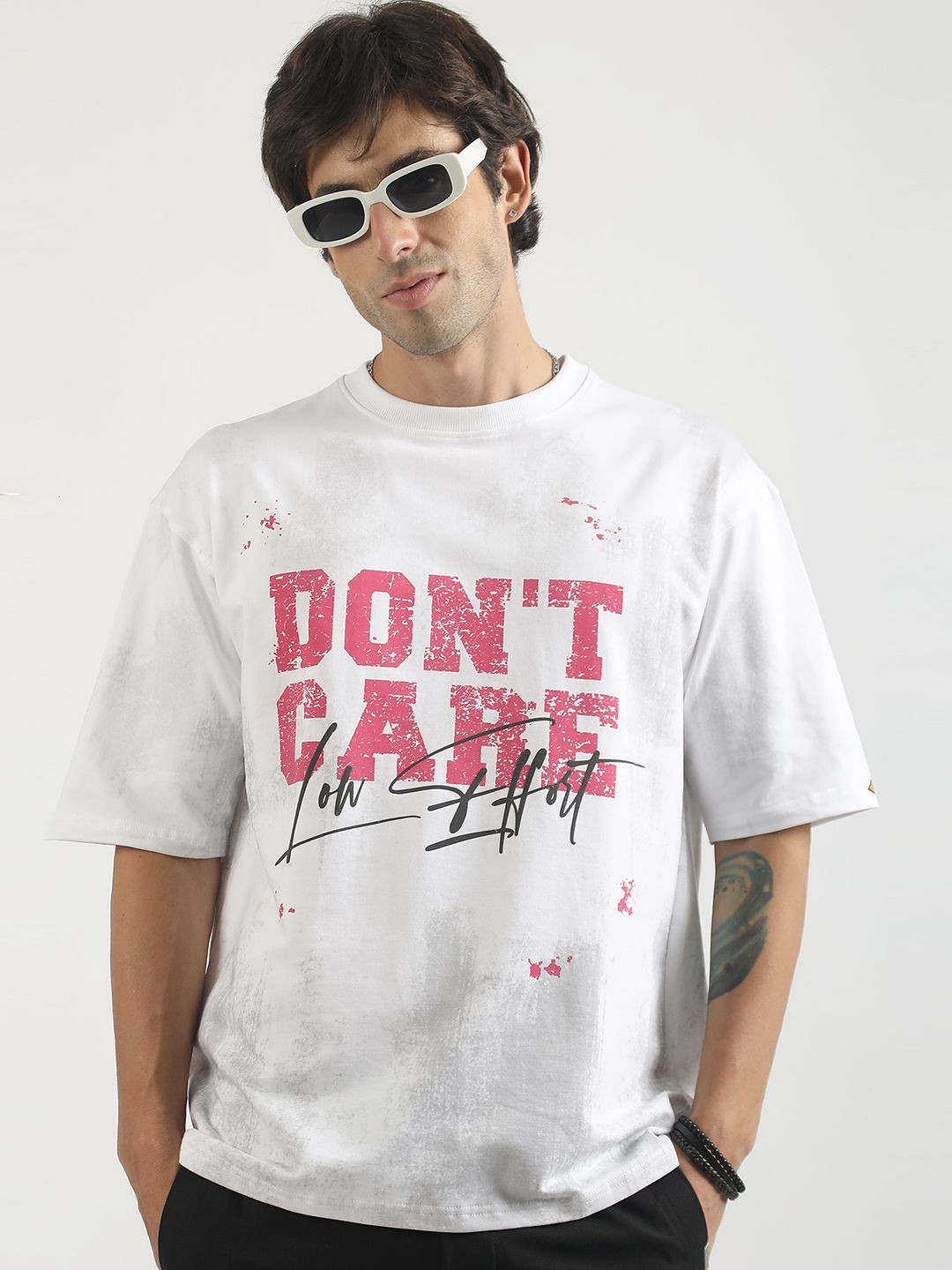Maniac Men Typography Printed Round Neck Short Sleeves T-shirt