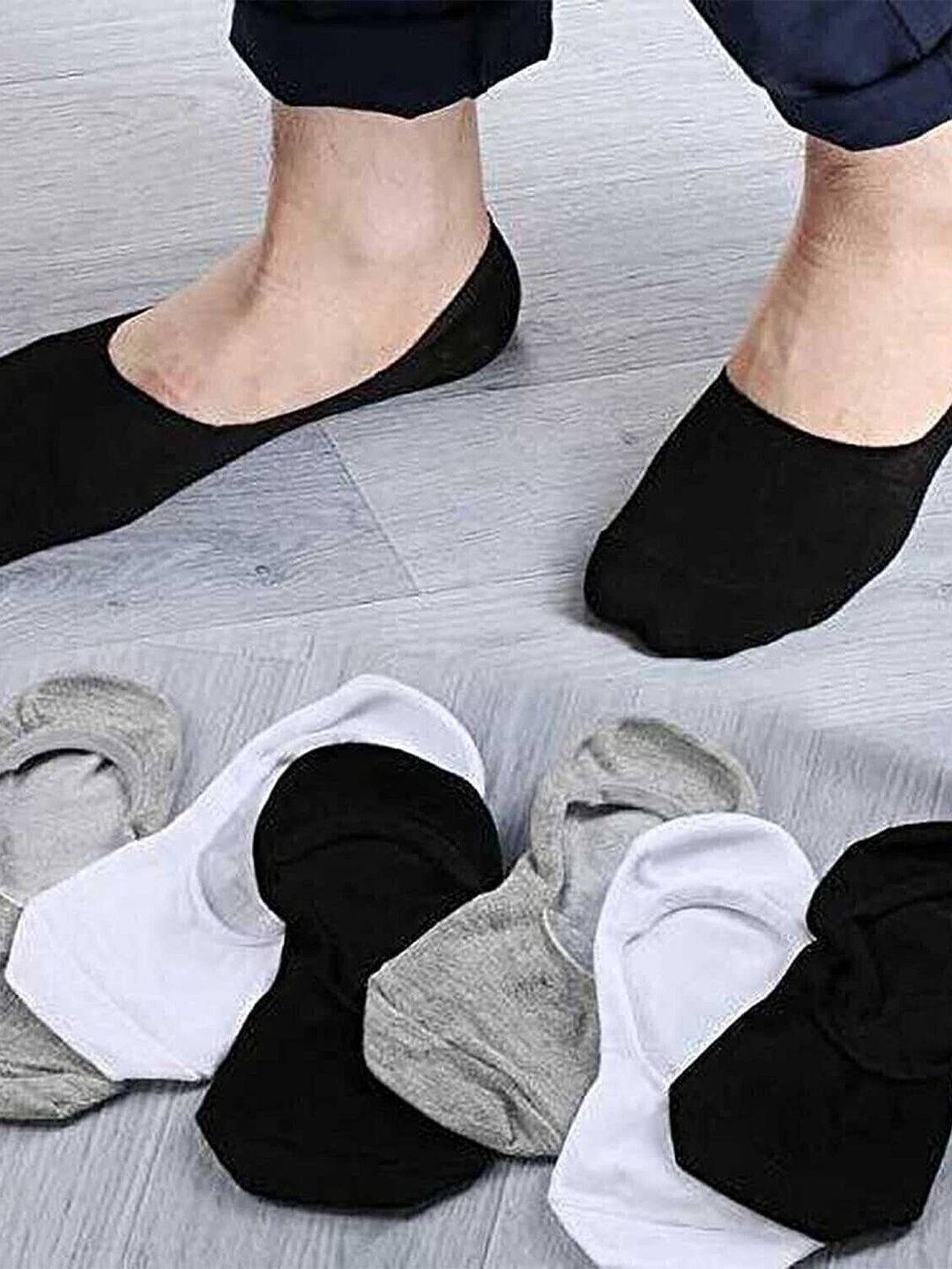 akeet trend Men Pack of 5 Cotton Assorted Shoe Liners Socks