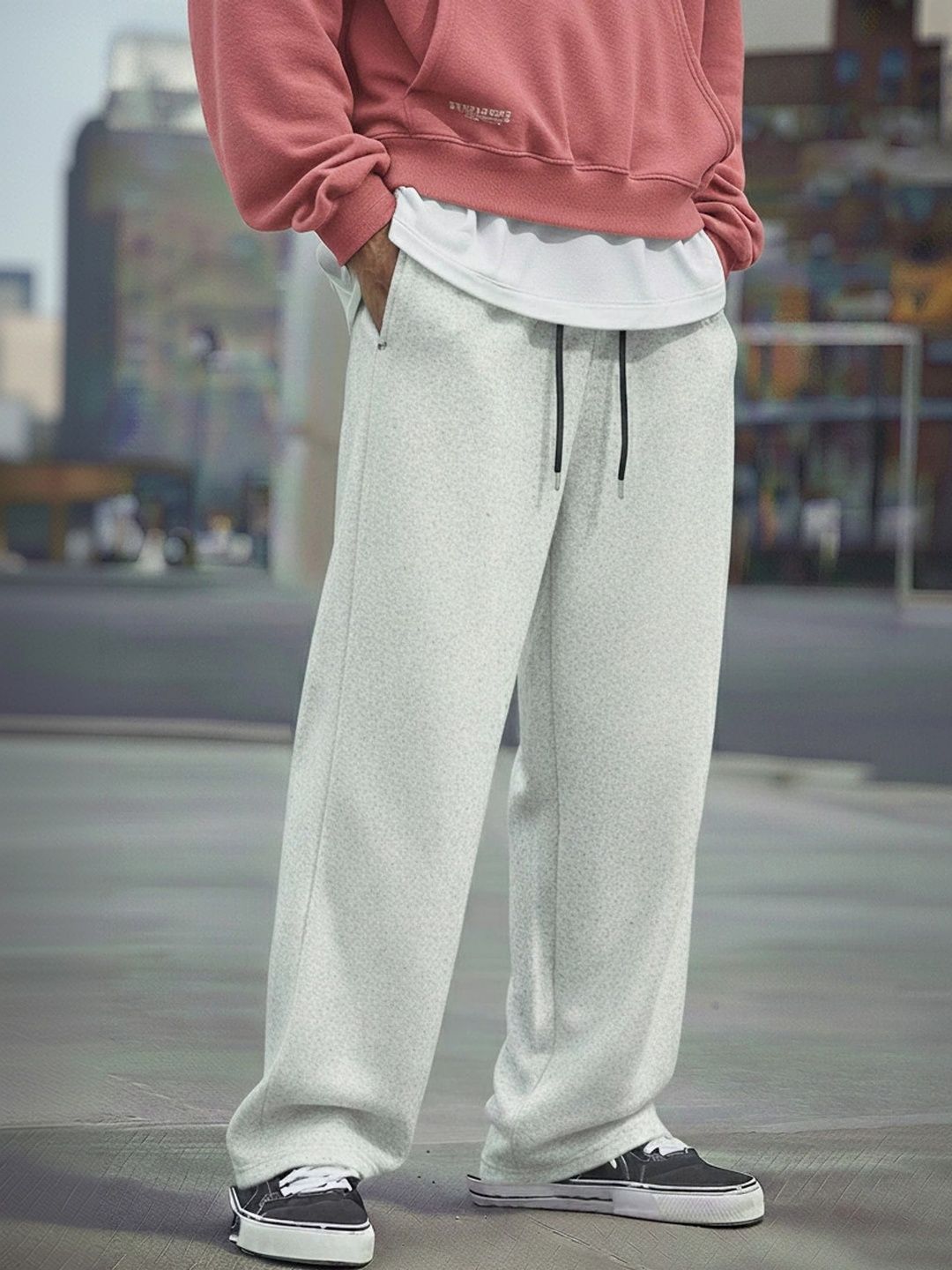 Netclick Men Loose Fit High-Rise Trousers