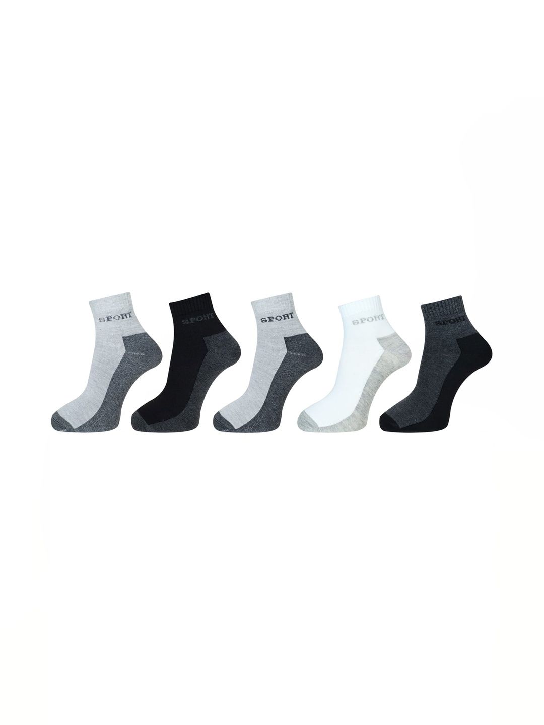 akeet trend Men Pack of 5 Cotton Assorted Colourblocked Ankle Length Socks