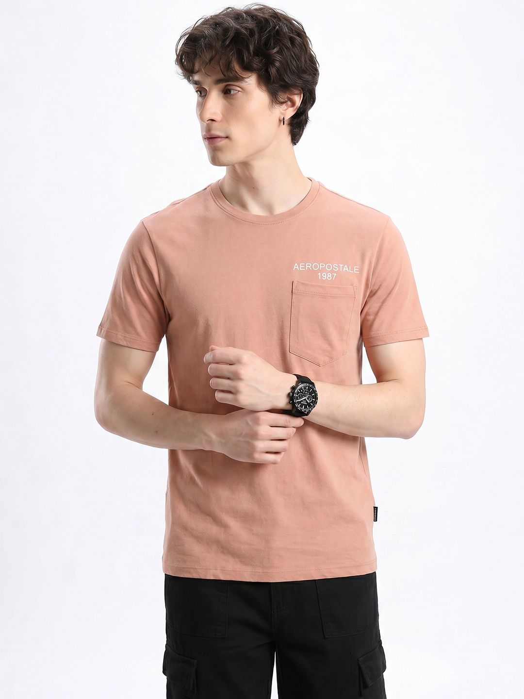 Aeropostale Brand Logo Printed Pure Cotton T-Shirt