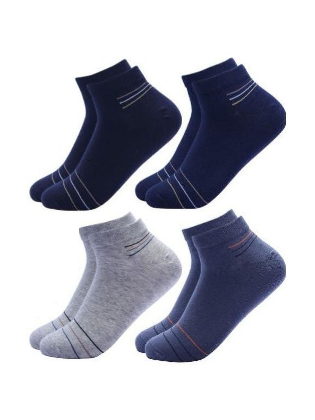 Akeeta Men Pack of 4 Cotton Assorted Striped Ankle Length Socks
