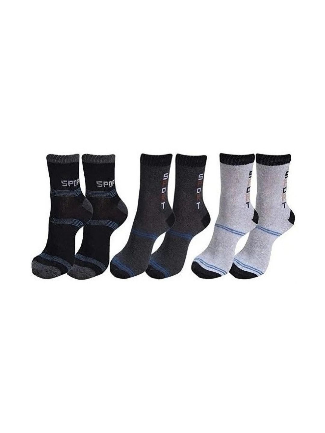 akeet trend Men Pack of 3 Cotton Assorted Patterned Calf Length Socks