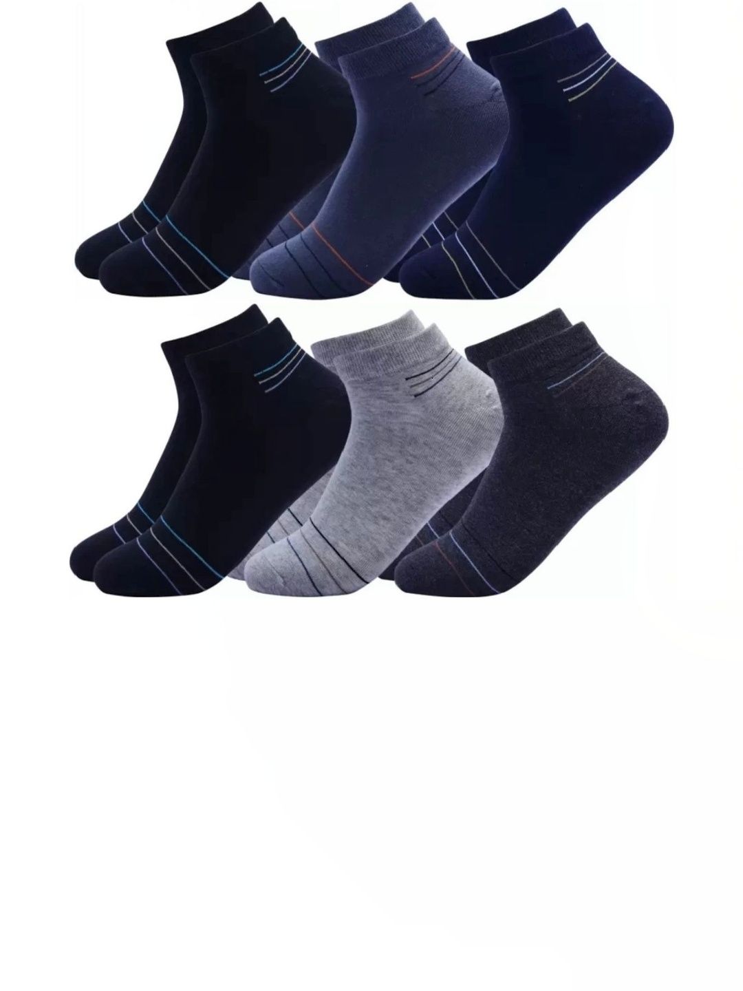 akeet trend Men Pack of 6 Cotton Assorted Striped Ankle Length Socks