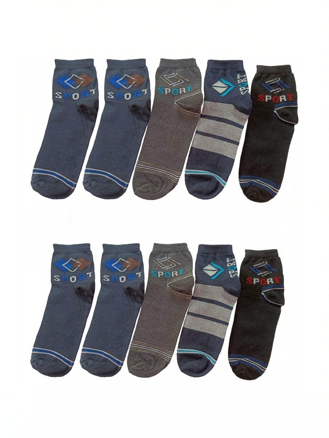 Akeeta Men Pack of 10 Cotton Assorted Patterned Above Ankle Socks