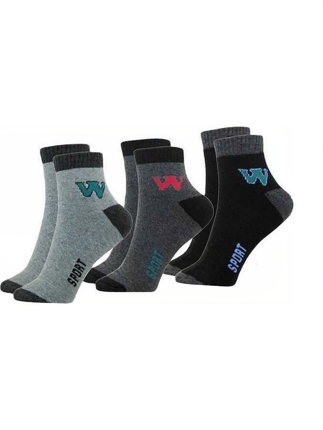 Akeeta Men Pack of 3 Cotton Assorted Patterned Ankle Length Socks