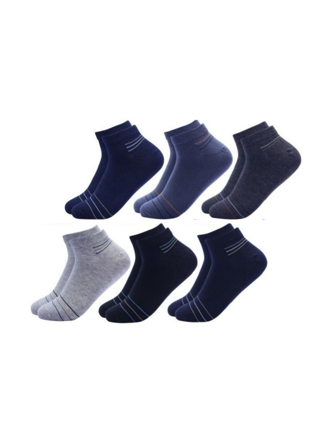 akeet trend Men Pack of 6 Cotton Assorted Striped Ankle Length Socks
