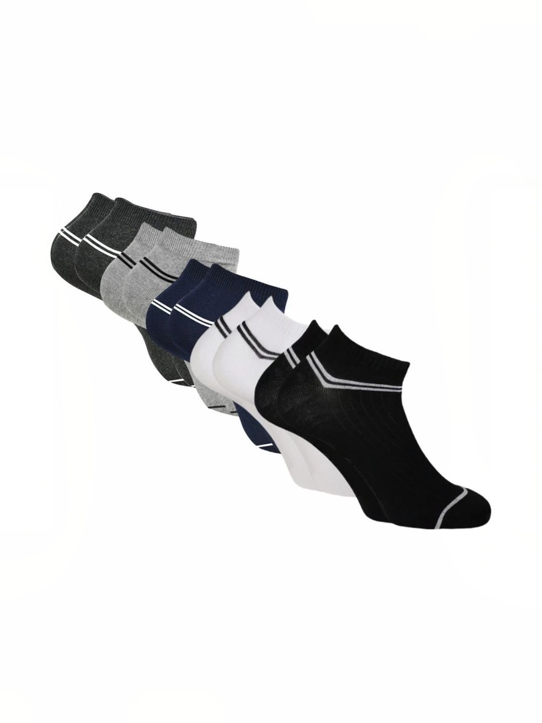 Akeeta Men Pack of 5 Cotton Assorted Striped Ankle Length Socks