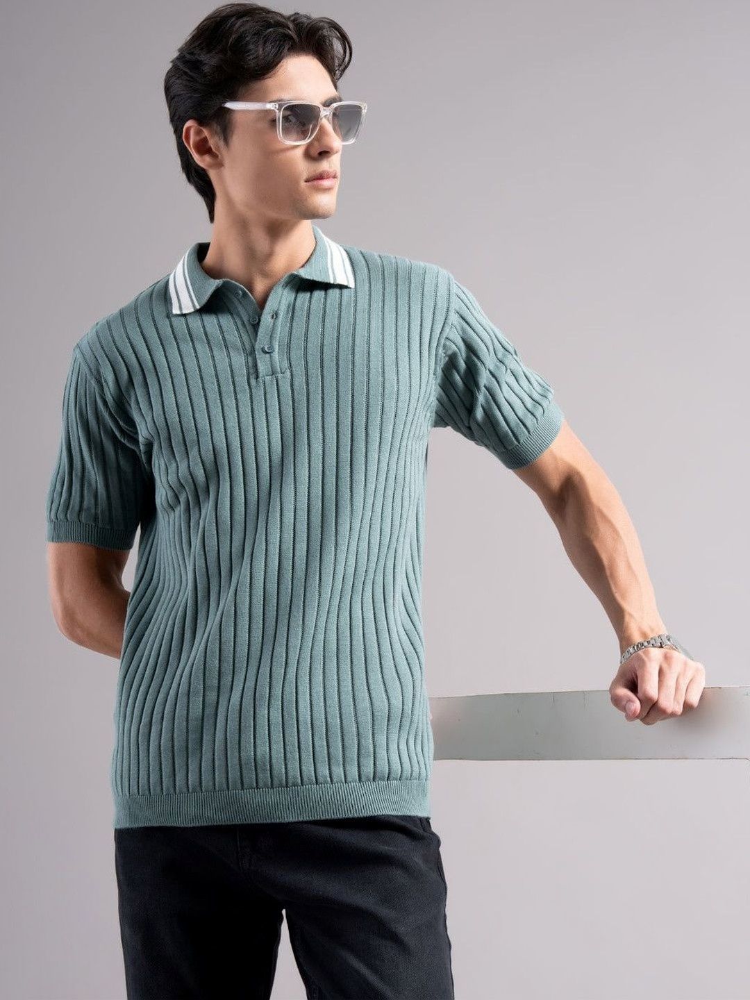 PAUL STREET Men Polo Collar T-shirt