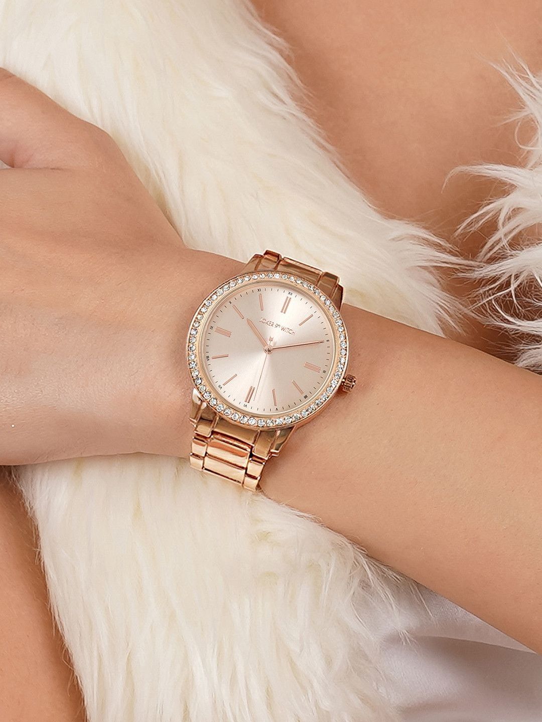 JOKER & WITCH Women Rose Gold-Toned Dial&Rose Gold Toned Steel Straps WatchAMWW483