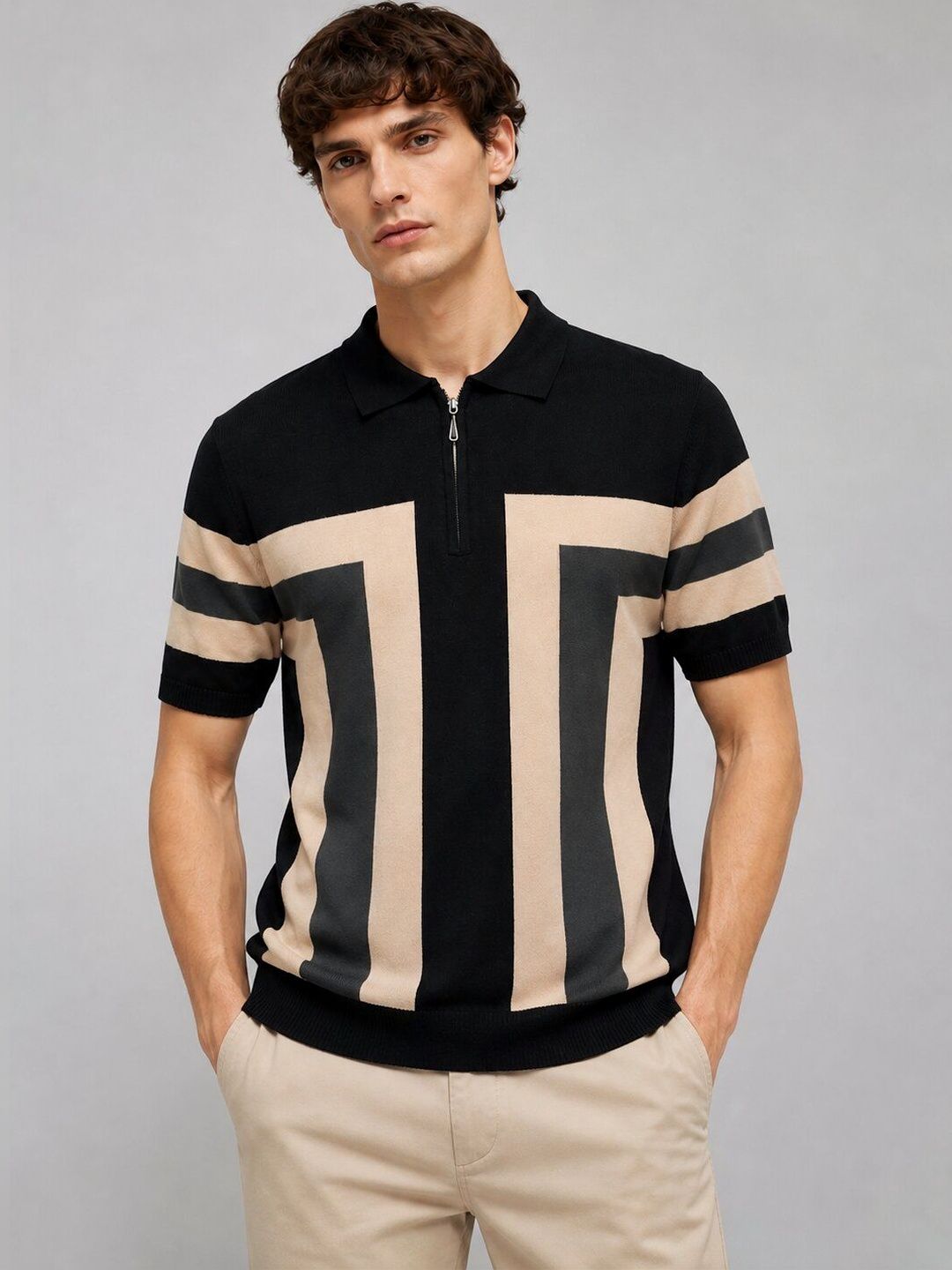 MOHICANS Men Colourblocked Polo Collar T-shirt